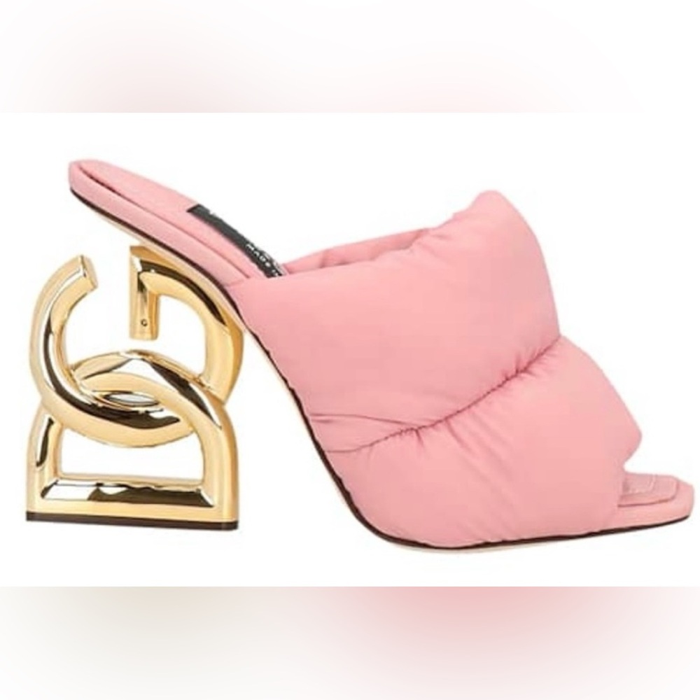 Dolce & Gabbana Pink Mule Cloth Sandals in size 37 NIB